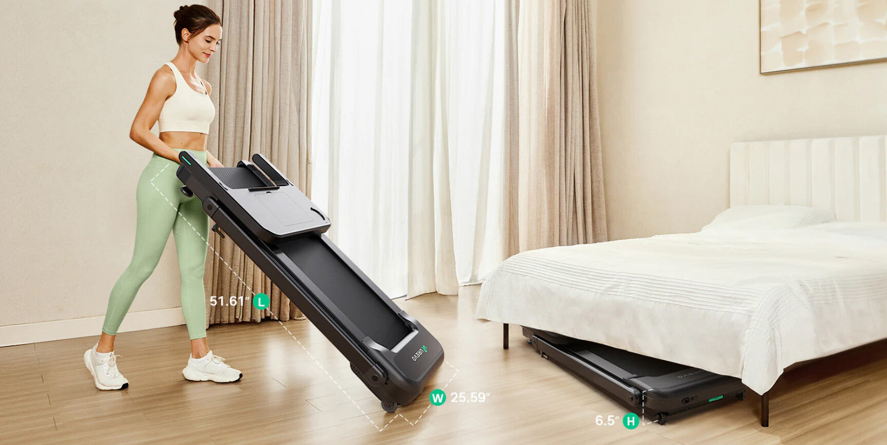 Urevo URTM037 löpband 420 x 1080 mm 12 km/t