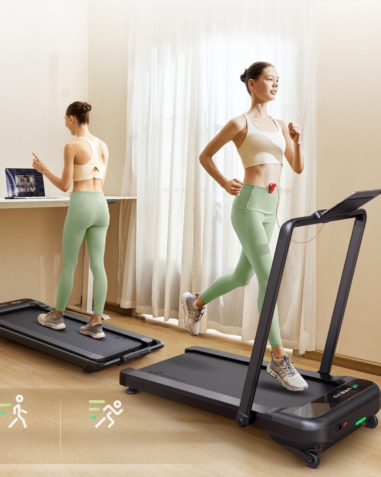 UREVO Strol 2S PRO 2-IN-1 Walking& Running Treadmill