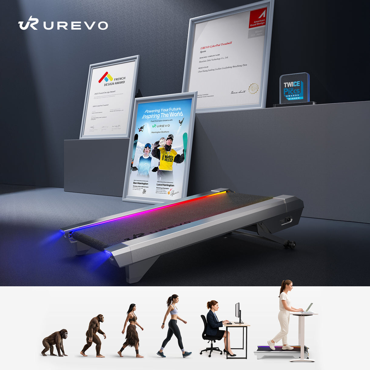 Urevo CyberPad for Office Smart 2 löpband 420 x 1000 mm 6,44 km/t
