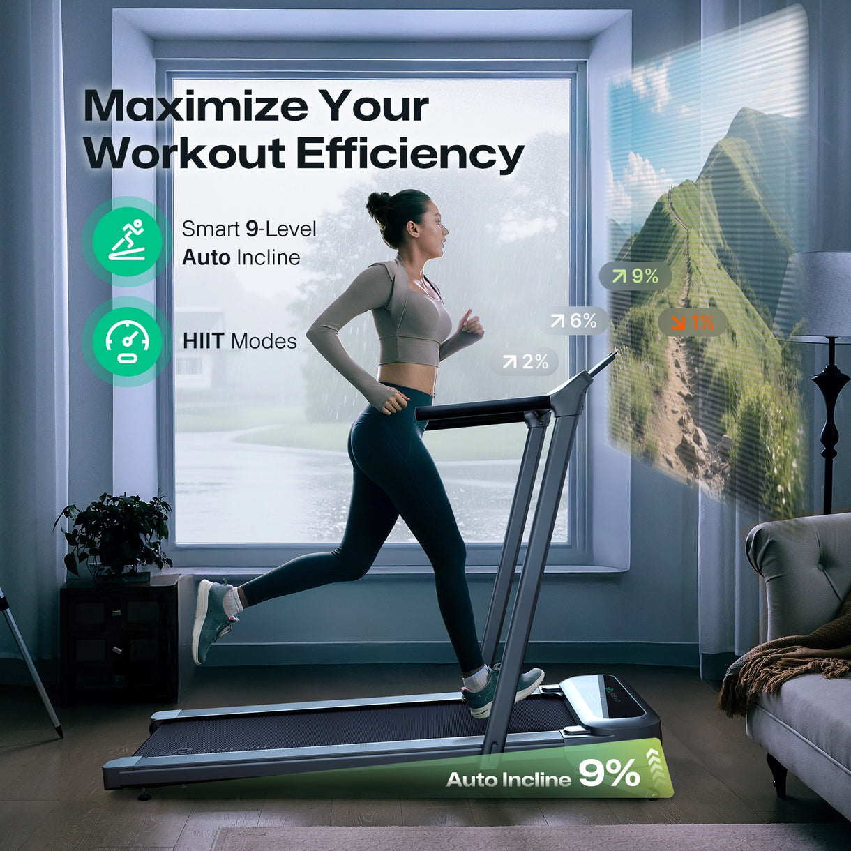 Urevo FoldiMix 5L Pro Smart löpband 400 x 1200 mm 13,4 km/t