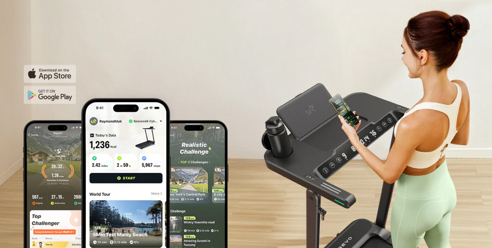 Urevo URTM037 löpband 420 x 1080 mm 12 km/t